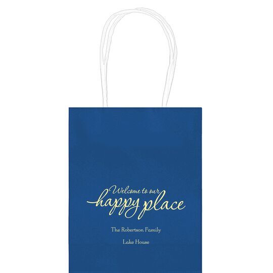 Welcome to Our Happy Place Mini Twisted Handled Bags